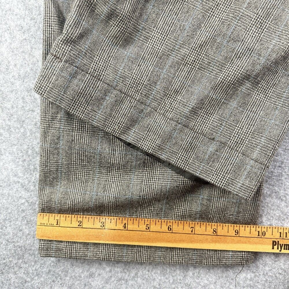 Vintage Banana Republic Pants Womens 4 Wool Brown Plaid Wide Leg Trousers Lined - Picture 12 of 16